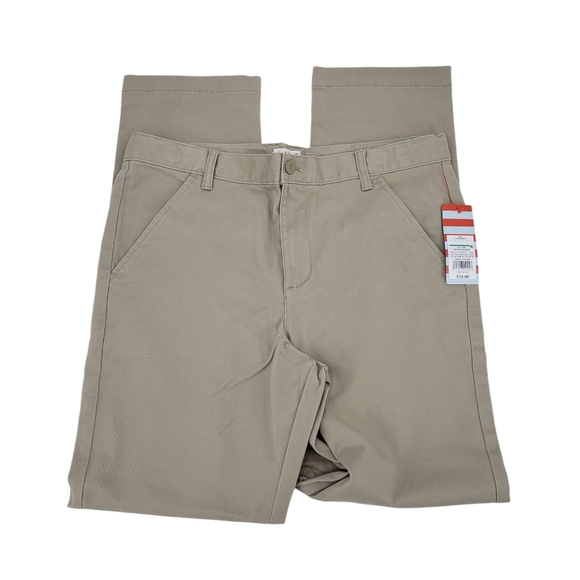 NWT Cat & Jack Boys School Uniform Pants Size 18 Husky Vintage Khaki - Picture 3 of 8
